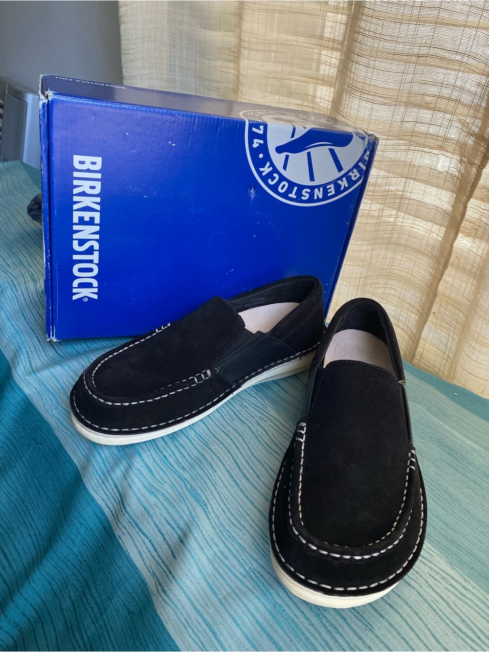 Birkenstock Black Duma Suede Slip-On Loafers size 38 US 7Womens-5 men’s